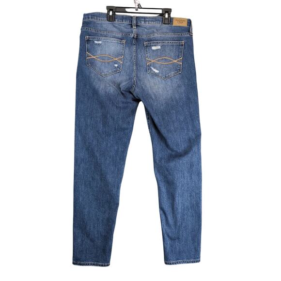 Abercrombie & Fitch Destroyed Jeans Women's 8R 34x28" Tapered Distressed Ankle - Picture 2 of 10